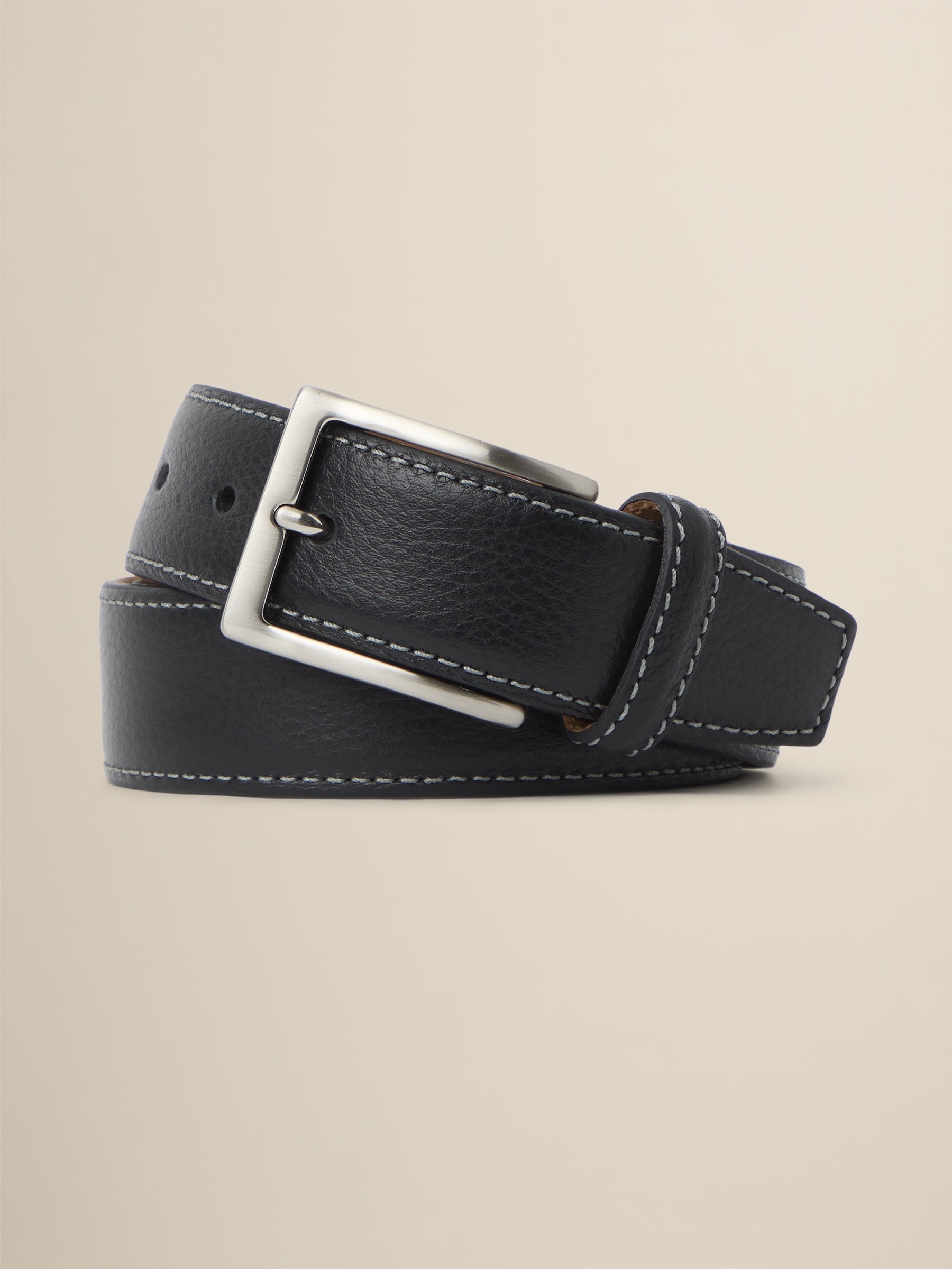 Solid Pebbled Leather Belt image